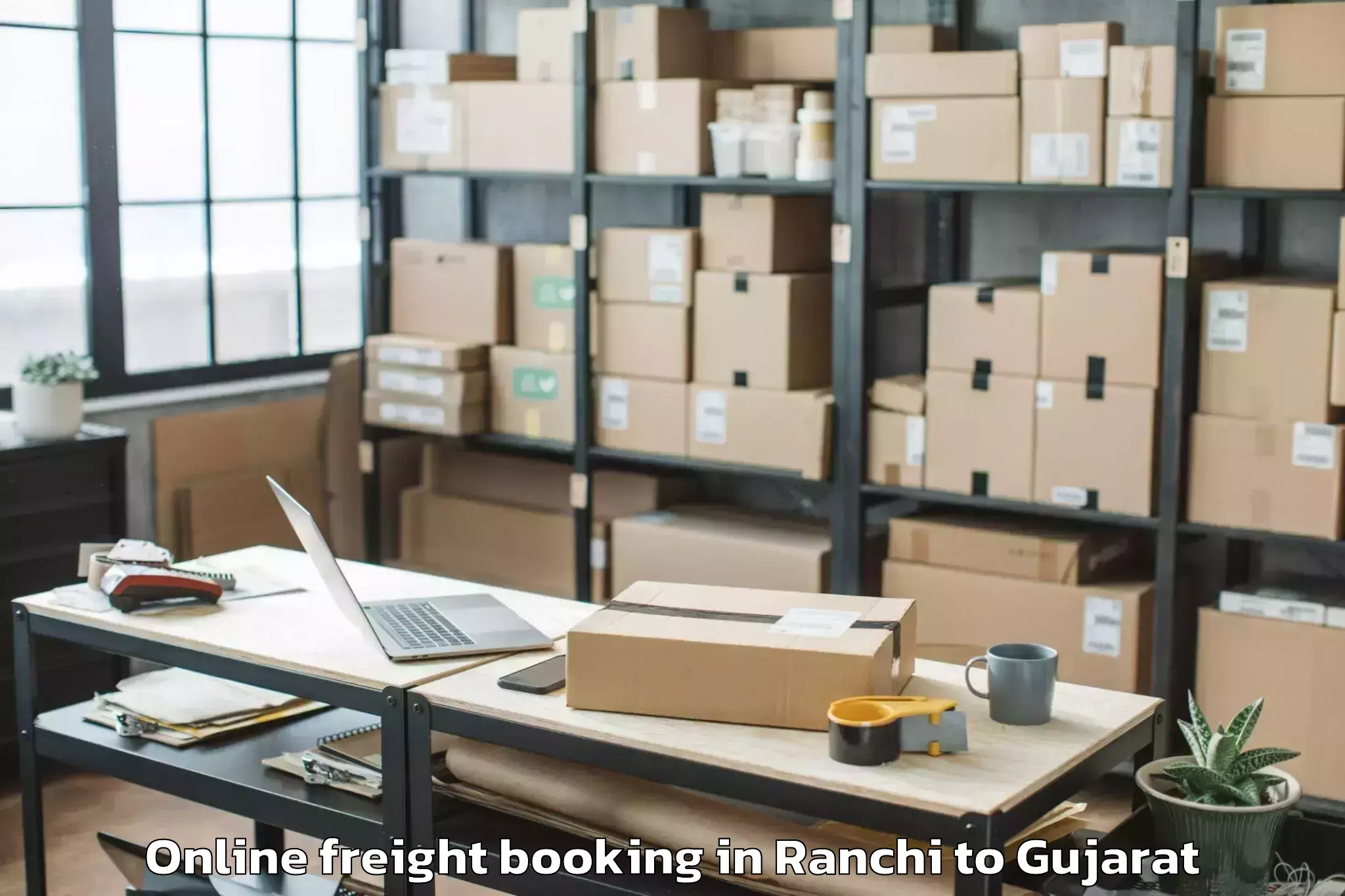 Affordable Ranchi to Jamjodhpur Online Freight Booking